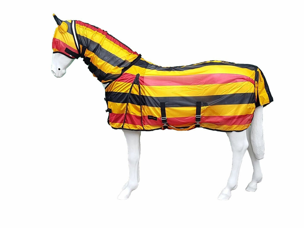 H M NEWMARKET STRIPE COMBO FLY RUG WITH FREE MATCHING MASK