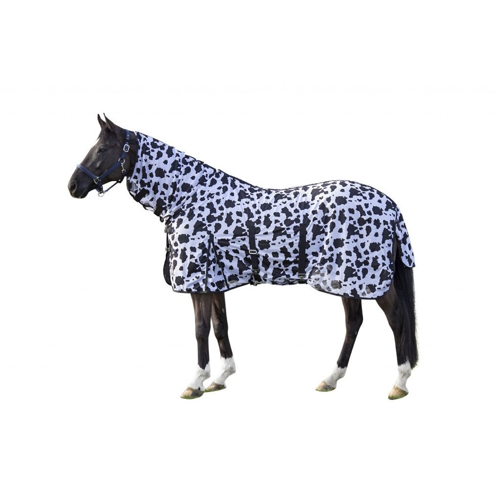 Cow print fly rug